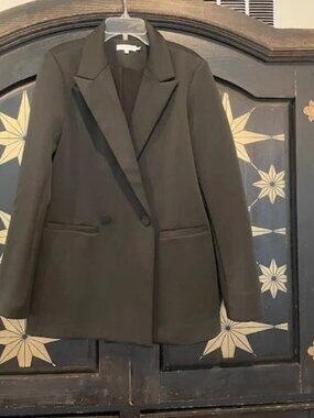 Good American Double Breasted Blazer Black 4XL GJK0062